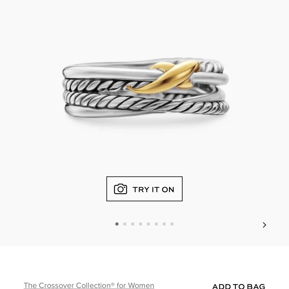Silver and Gold Crossover Ring